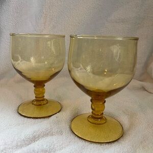 Amber Glass Goblets